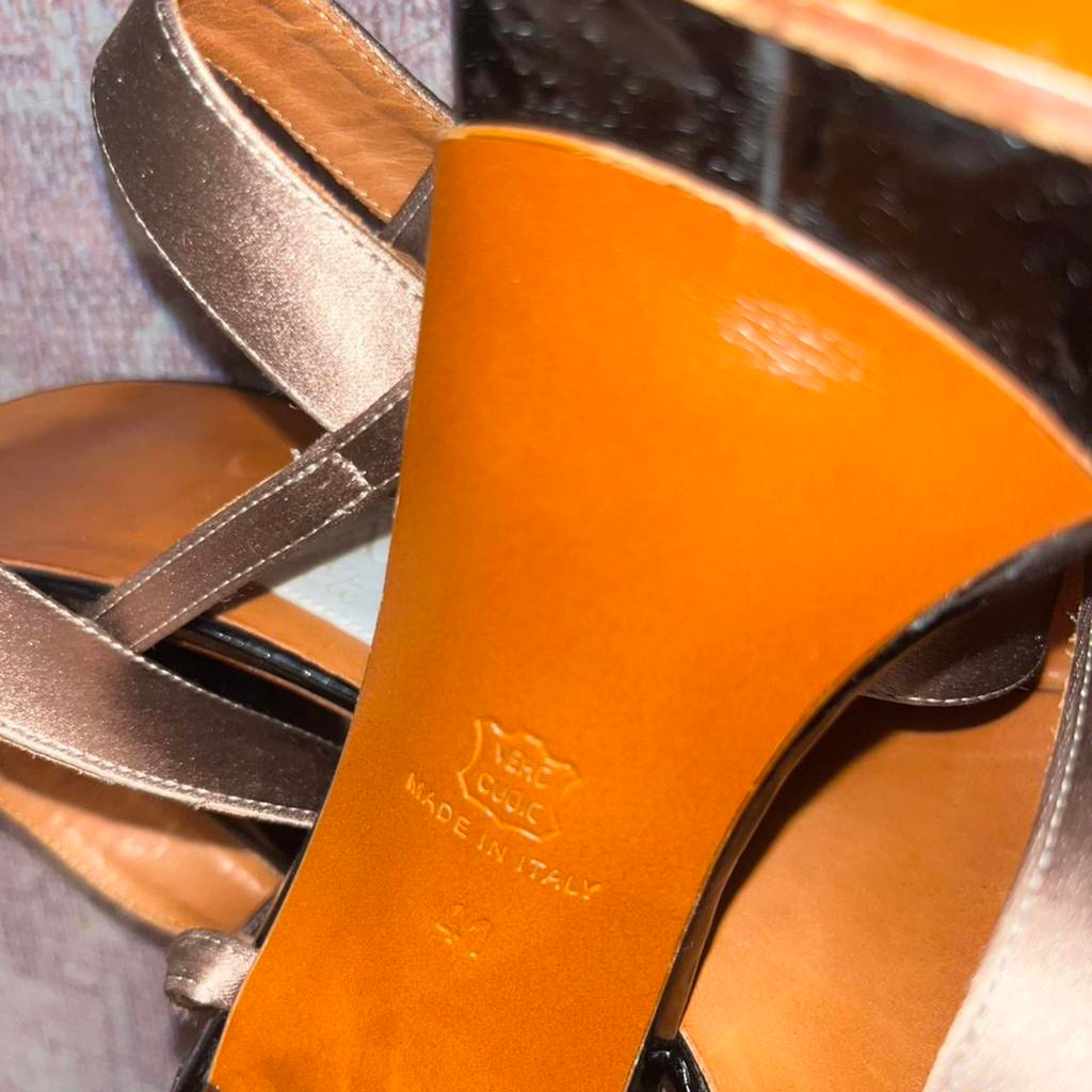 Y2K Lanvin Conical Heel Platform Leather Sandals